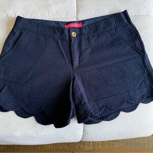 Lilly Pulitzer High Waist Blue Scalloped Shorts